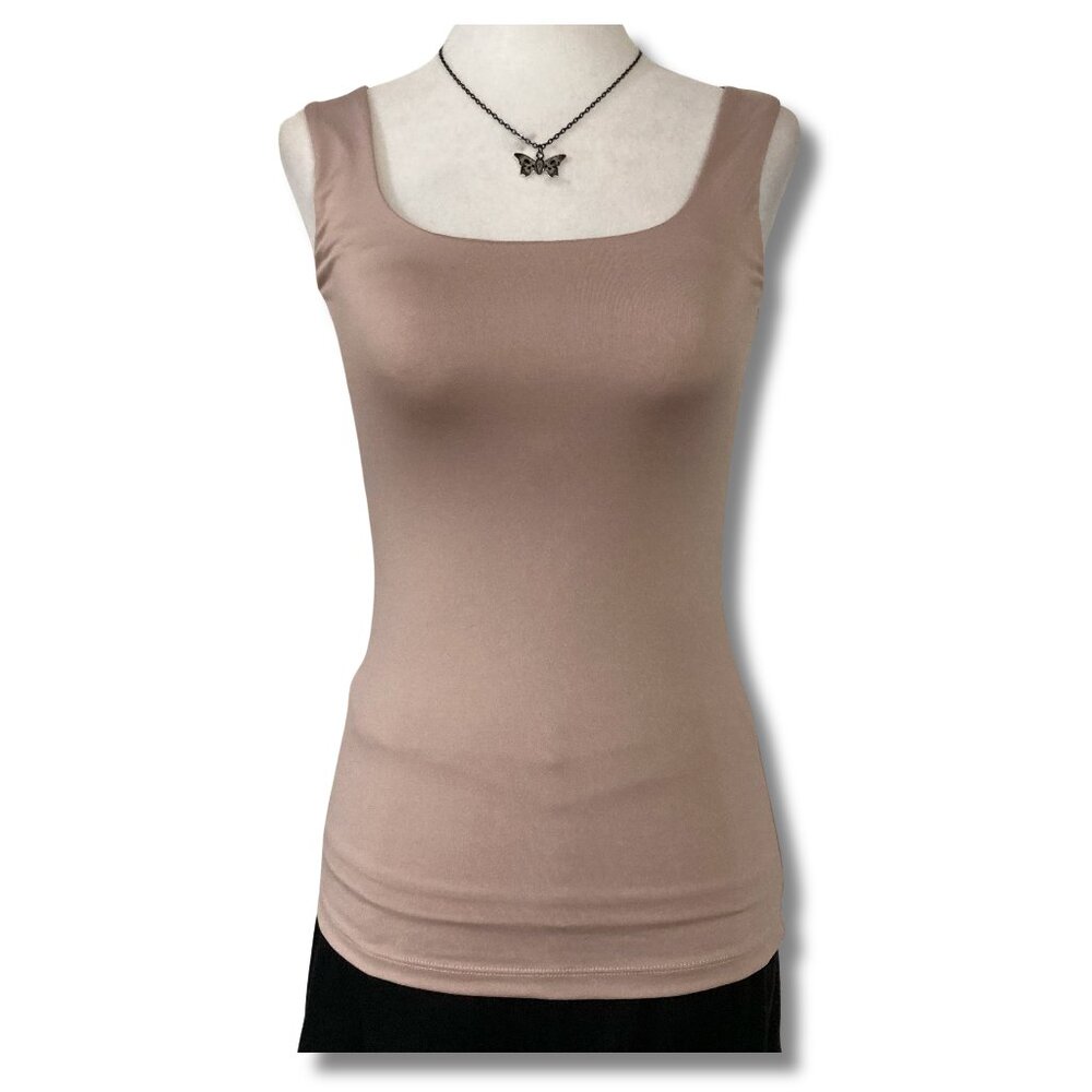 DYNAMITE Pale dusty blush pink scoop neck sleeveless shirt ~ XS SMALL tank top